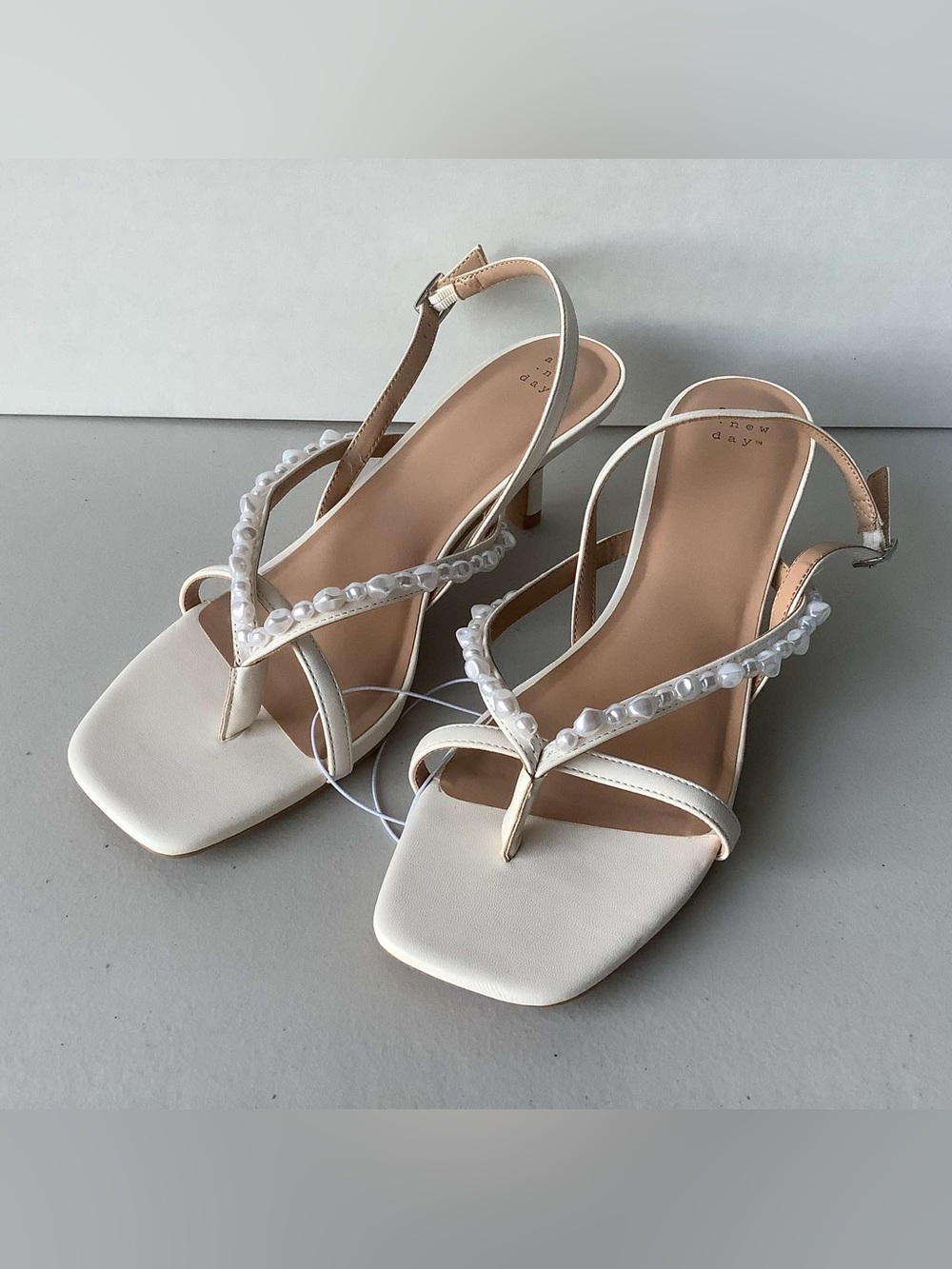 A New Day Marin Pearl Skinny Heels in ivory/white